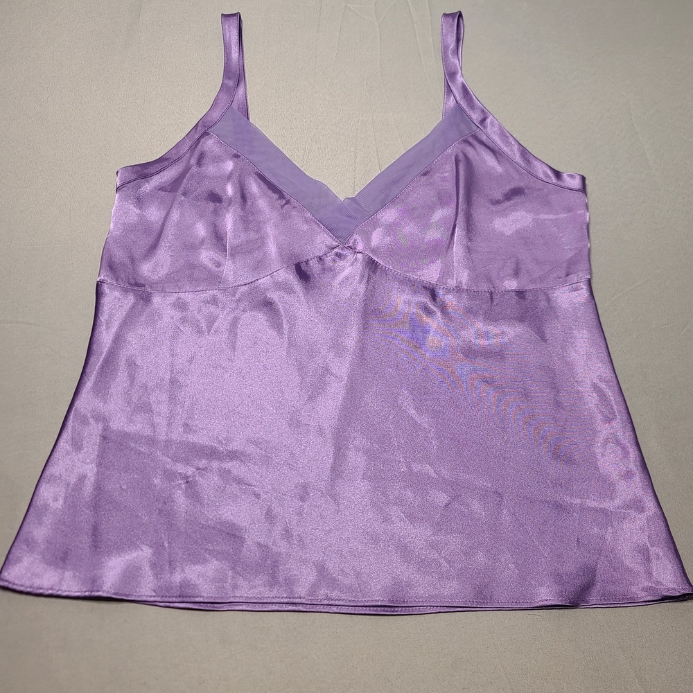 Goerge Womens Lavender Camisole Size 8/10 Y2K Babydoll Tank Top Satin Silky Soft